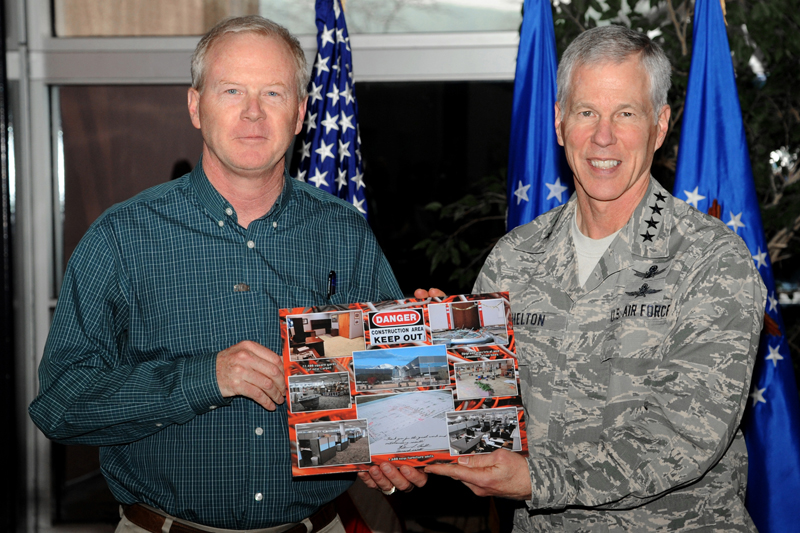 North Wind Project Manager Brad Frazee and Air Force General Shelton commemorate project completion.