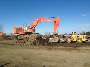 Crews with Davis Constructors & Engineers, Inc. begin site preparation work for the Fireweed Business Center. Photo by Jason Moore.