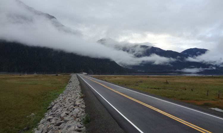 The subsidiary of the North Wind Group, a CIRI company, upgraded the causeway road in Hyder, alaska, giving the community better access and connection to the rest of the state. Photo by North Wind.