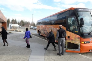 Students participating in the Color of Justice’s rural student initiative arrive at CIRI’s Fireweed Business Center for the first day of the program.