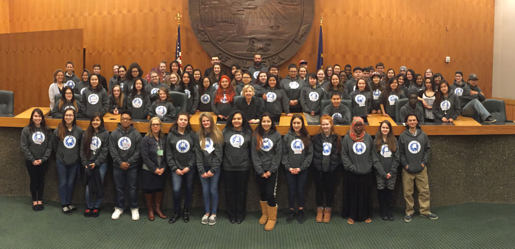 The 2016 Color of Justice participants and organizers at the Alaska Supreme Court. Photo by Jason Moore.