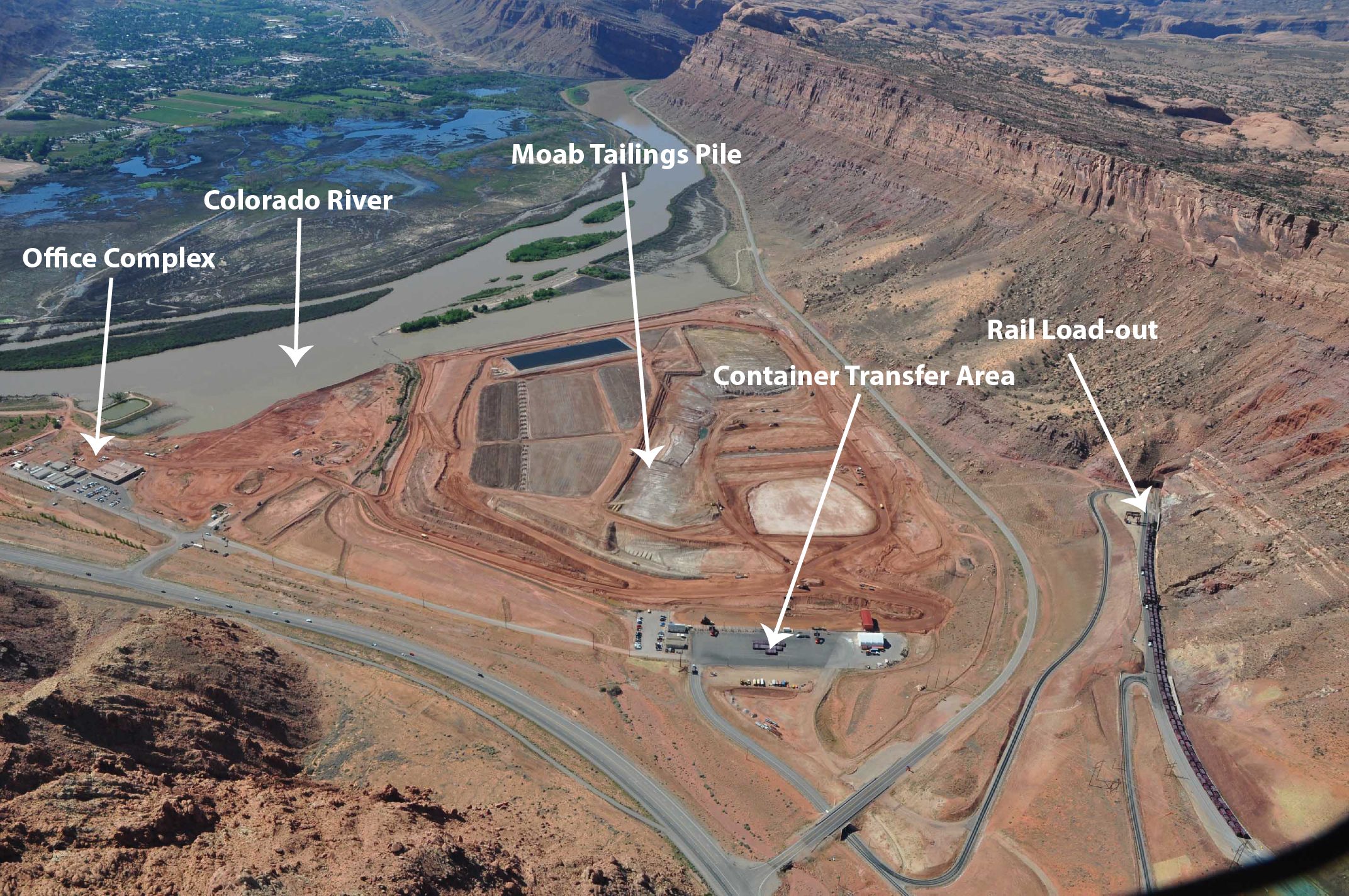 A bird’s-eye view of the Moab UMTRA project.